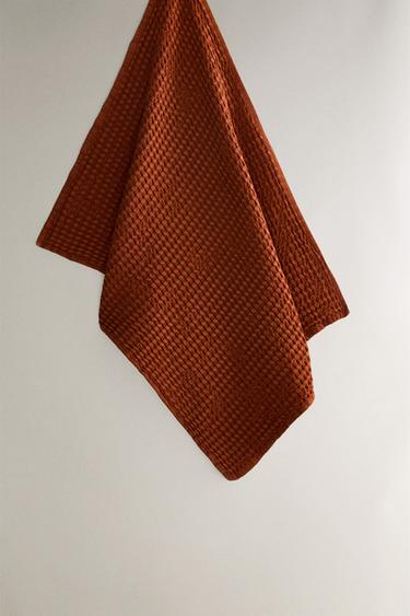 TORCHON DE CUISINE COTON WAFFLE X COLLAGERIE - Marron de Zara