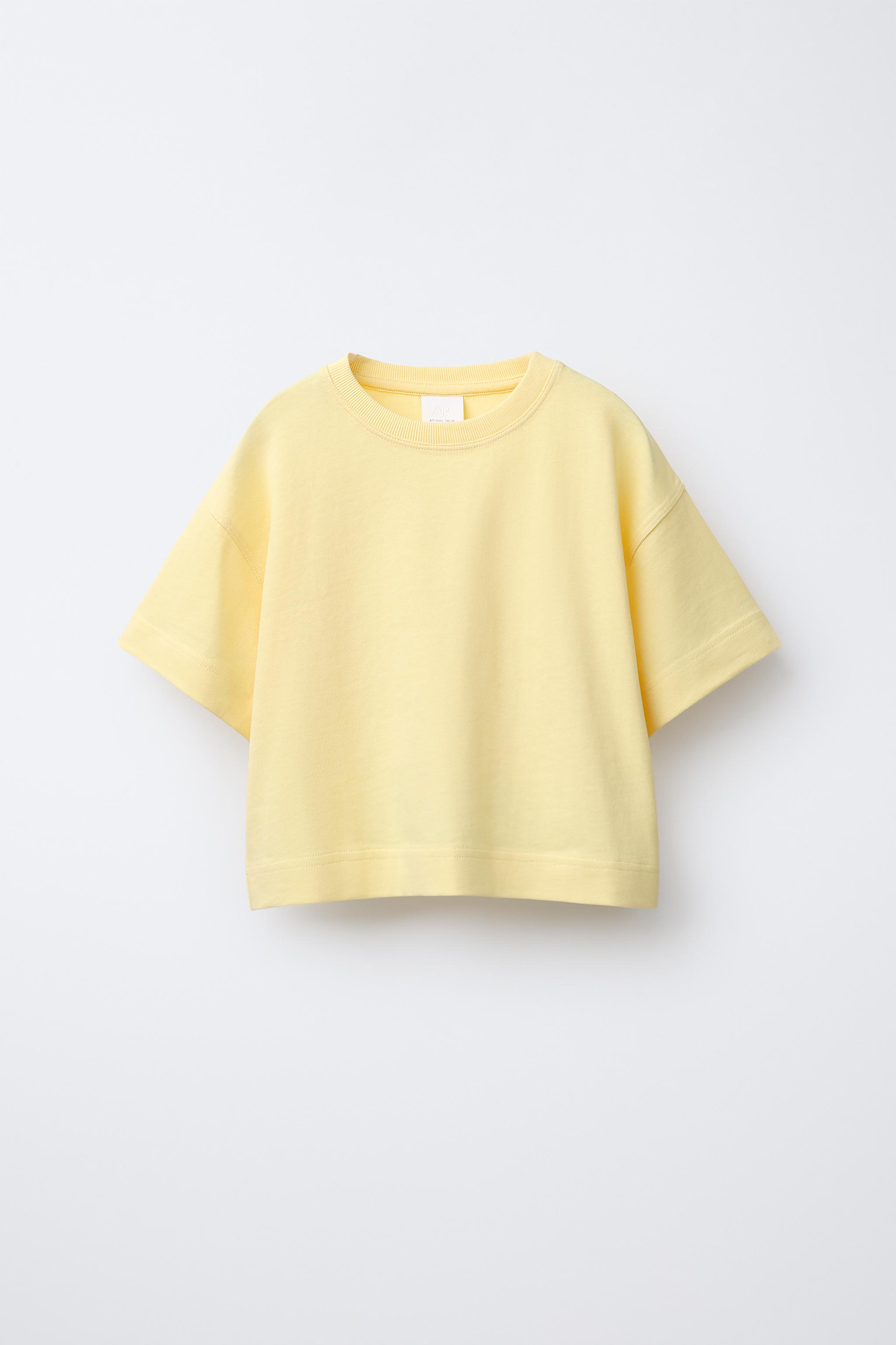 ヘビーウェイト無地Tシャツ - イエロー | ZARA Japan / 日本