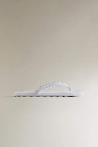 TERRY BATHROOM SANDALS - White by Zara