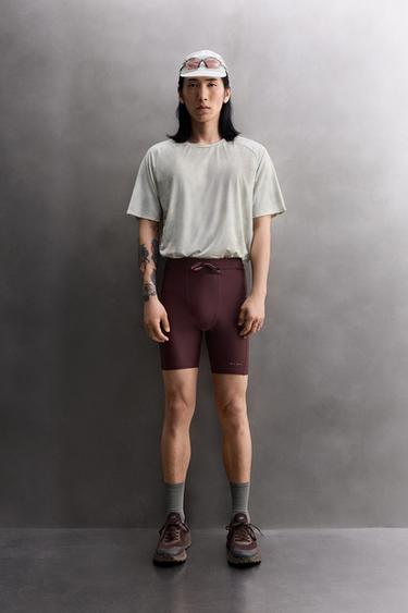 Zara PRINTED TECHNICAL RUNNING T-SHIRT - Grays - Image 0