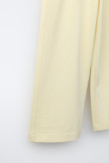 WIDE-LEG HEAVY JERSEY TROUSERS - Yellow by Zara - Image 3