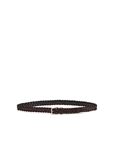 Zara Braided nappa leather belt - Brown