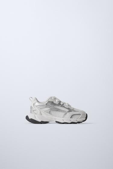 Zara MESH SNEAKERS - White