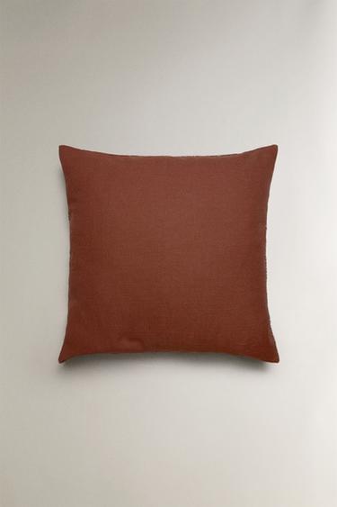 CUSHION COVER WITH APPLIQUÉ AND STITCHING - Brown by Zara - Image 2