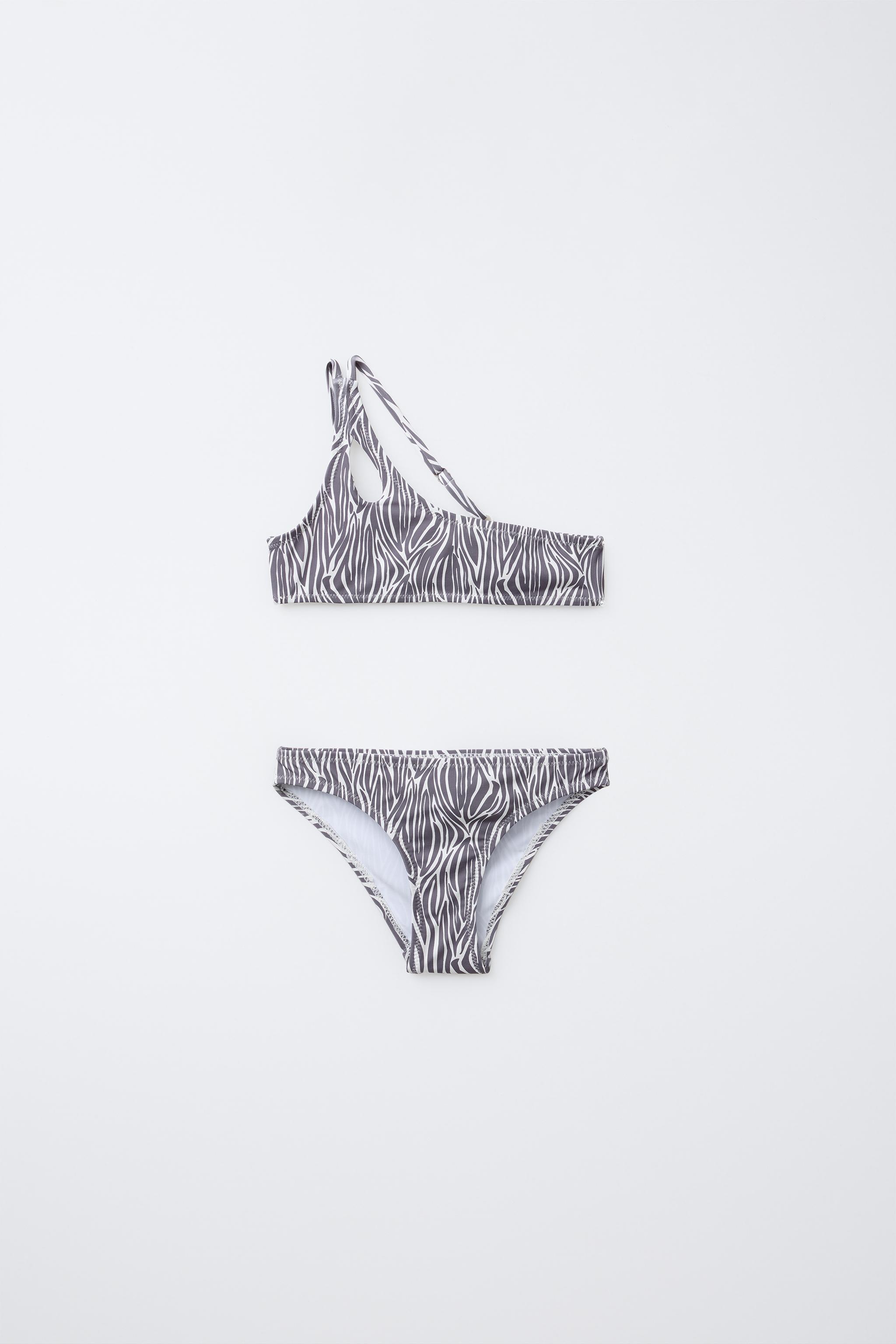 送料無料の商品 6-14 Anthracite - BIKINI PRINT ANIMAL ASYMMETRICAL YEARS/ 水着・ラッシュガード