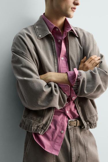 BLOUSON COUPE DÉCONTRACTÉE À CLOUS - Sable / Chiné de Zara - Image 4