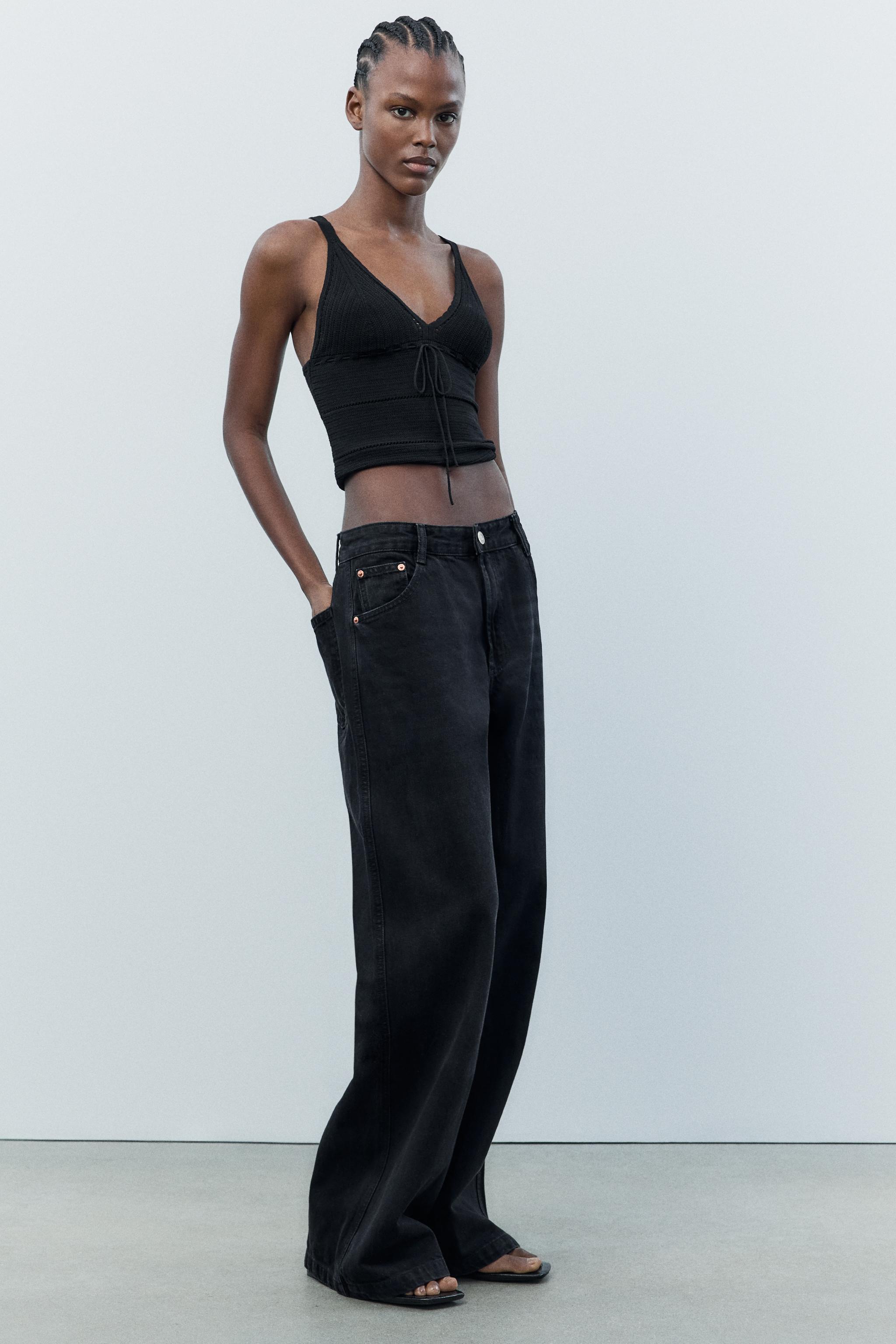 TRF WIDE LEG LOW RISE JEANS