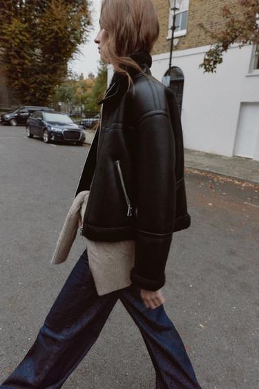 DOUBLE-FACED FAUX SHEARLING JACKET - Black by Zara - Image 2