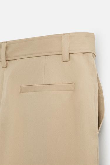 PLEATED TROUSERS WITH BELT - camel by Zara - Image 9