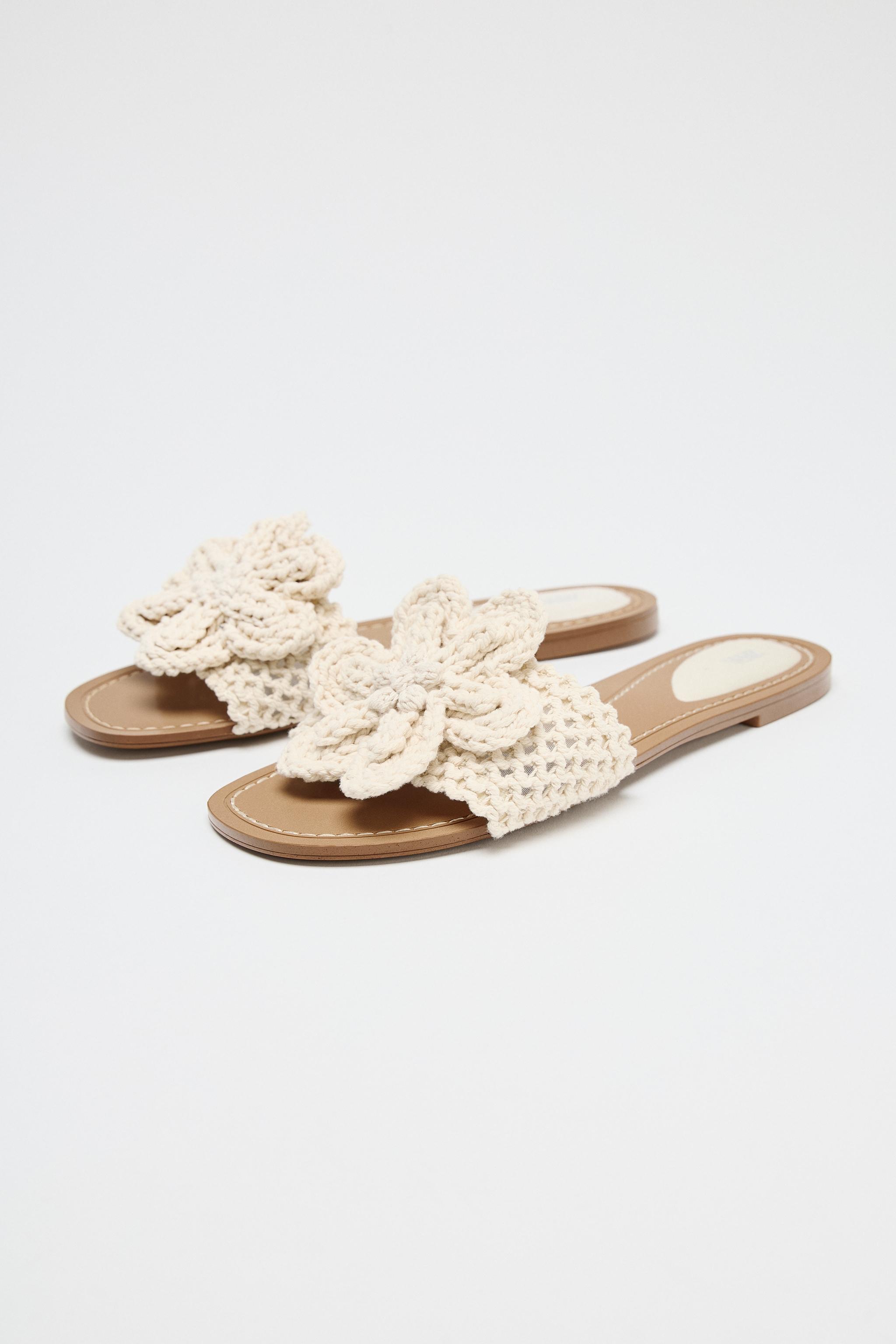ZARA クロシェ編みリボン フラットサンダル 3632/510 13628510800-p.jpg?ts=