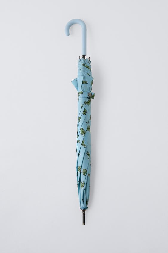 PARAPLUIE IMPRIMÉ CROCODILE Bleu clair ZARA Suisse / Switzerland
