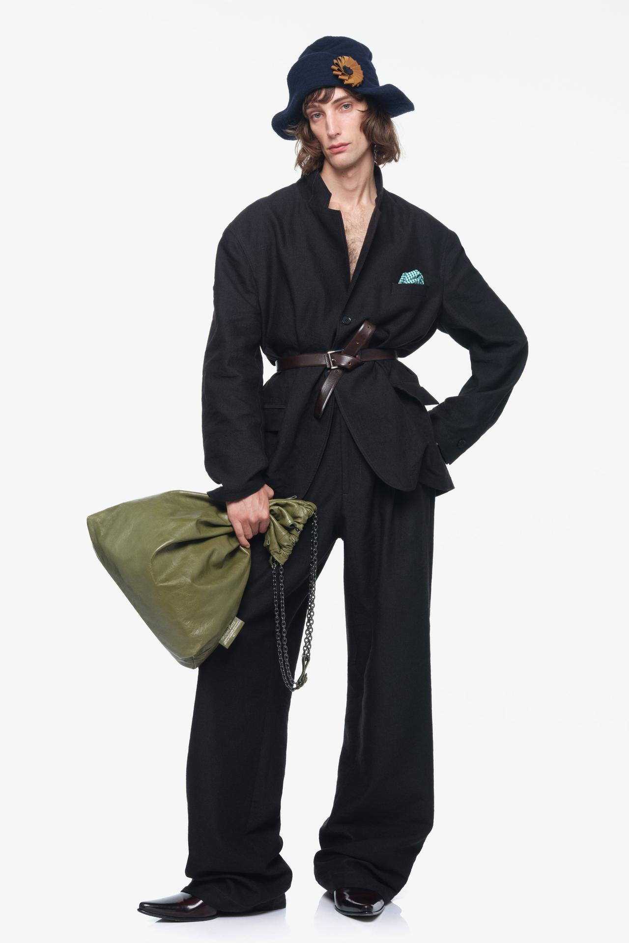 LIMITED EDITION TRI-CHIC LARGE LEATHER BAG — Khaki Green