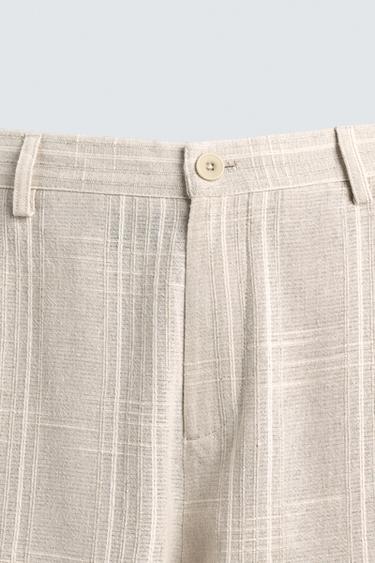 PANTALON RAYURES REGULAR FIT - Blanc cassé de Zara - Image 7