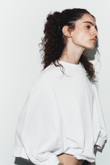 T-SHIRT LOOSE COTON - Blanc de Zara - Image 2