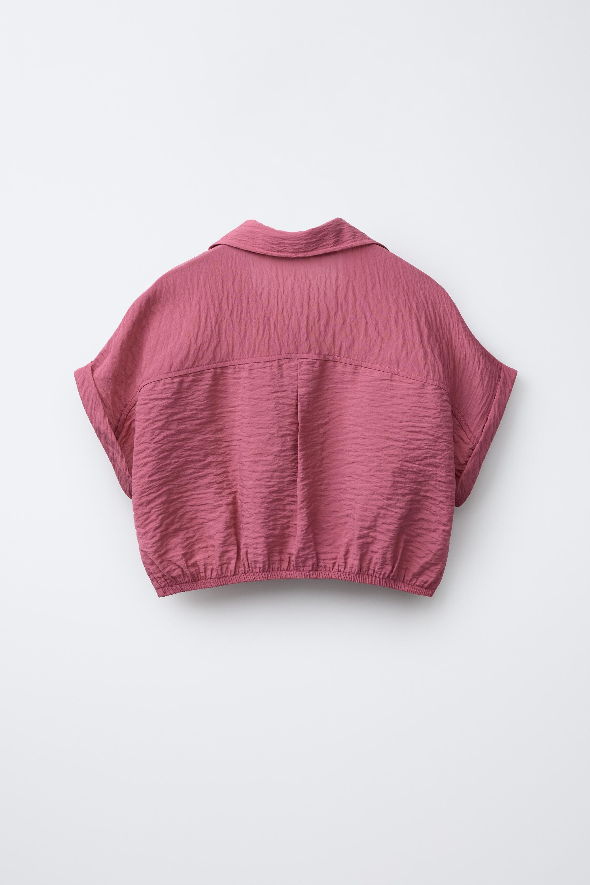 FLOWY SHIRT WITH ELASTIC - Pink | ZARA United States