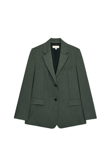 BLAZER RECTA HOMBRERAS - Verde medio de Zara