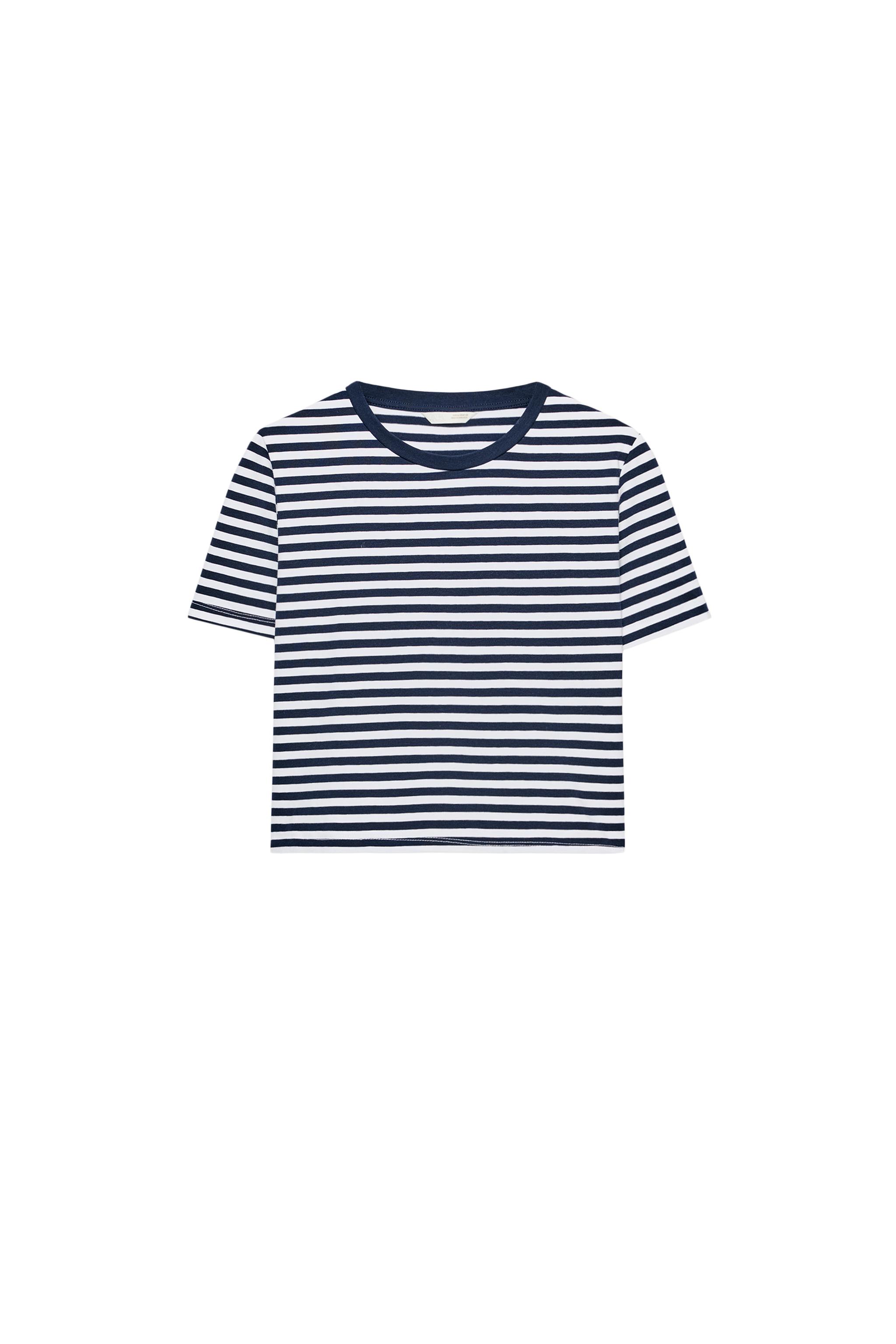 SHORT SLEEVE CROPPED TOP - Black | ZARA United States