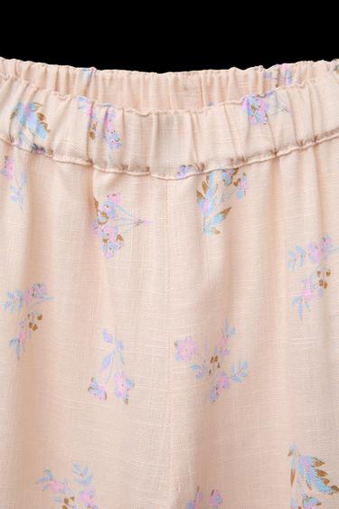 CULOTTE-HOSE MIT VOLANTS UND LEINEN - Pfirsichfarben von Zara