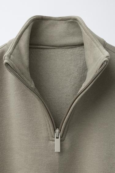 BASIC LABEL SWEATSHIRT - Olive green by Zara - Image 2