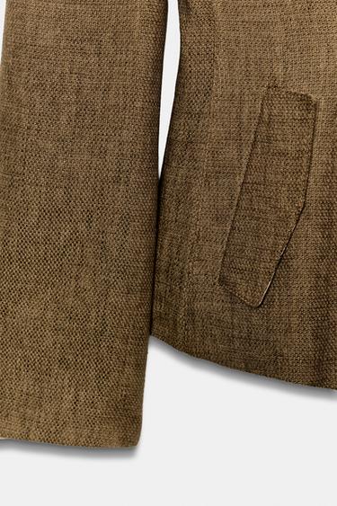 VESTE EN LIN MÉLANGÉ ZW COLLECTION - Marron de Zara - Image 6