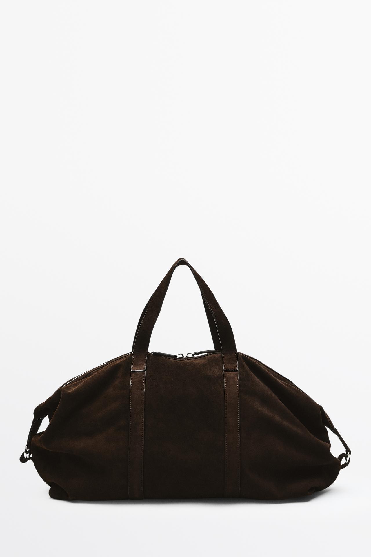 Sport split suede leather bag — Chocolate