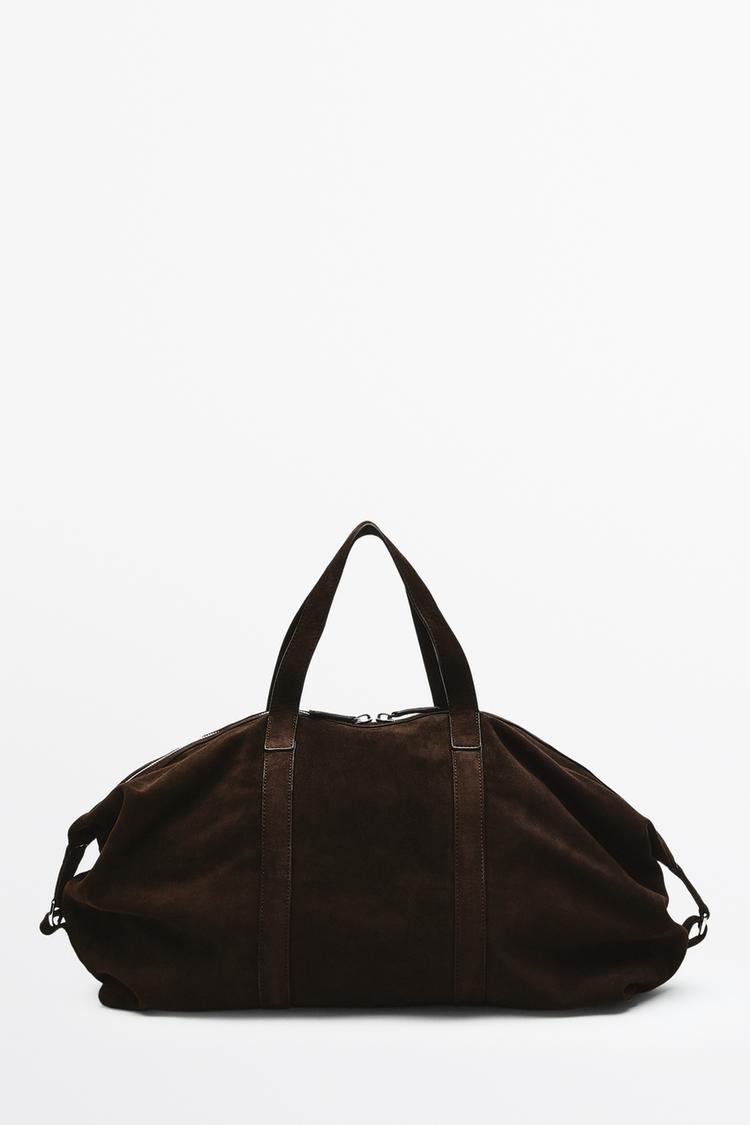 Sport split suede leather bag — Chocolate