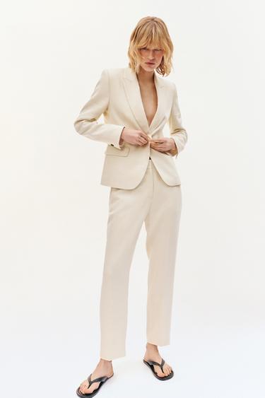 TRAJE BLAZER Y PANTALÓN - Arena claro de Zara - Imagen 0