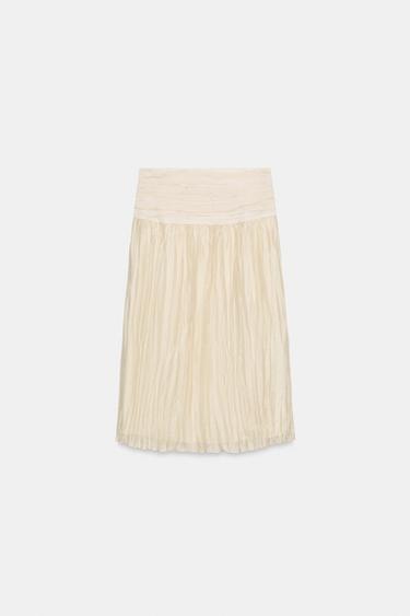JUPE MIDI DRAPÉE ZW COLLECTION - Beige de Zara - Image 7