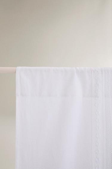 RIDEAU COTON LIN À BRODERIES - Blanc cassé de Zara - Image 1
