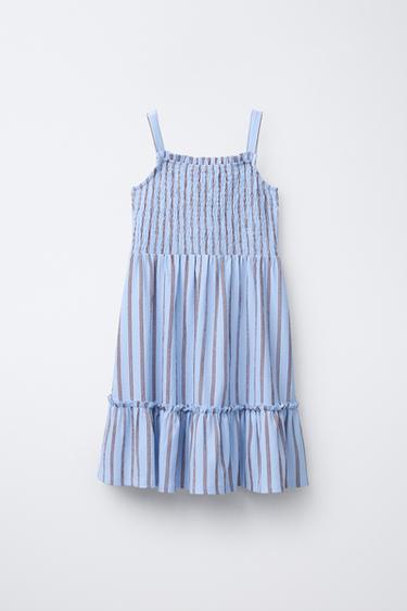 Zara STRIPED DRESS - Blue