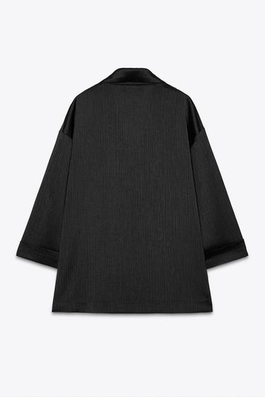 BLAZER EFECTO ARRUGADO - Negro de Zara