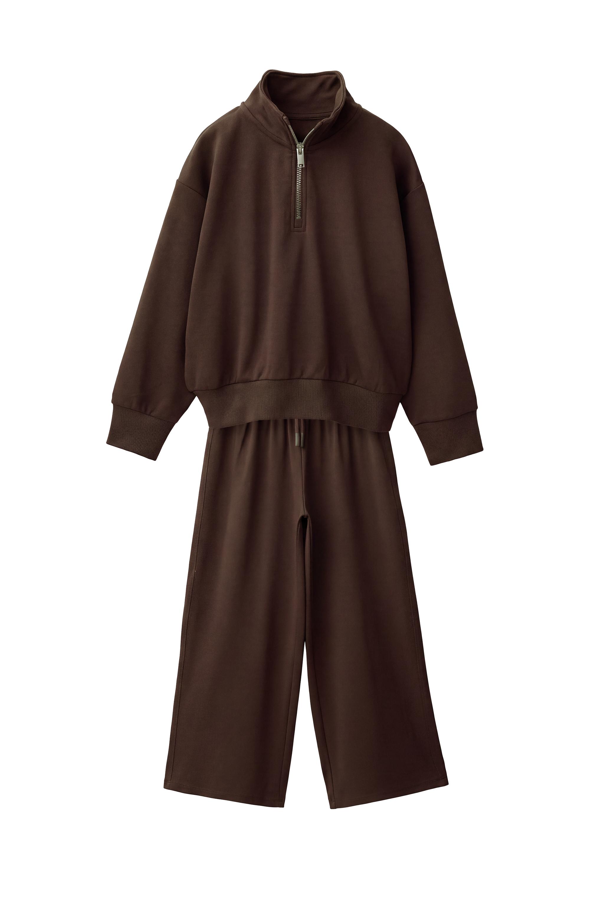 ZIP-UP SWEATSHIRT AND WIDE-LEG PANTS SET - Red | ZARA United States
