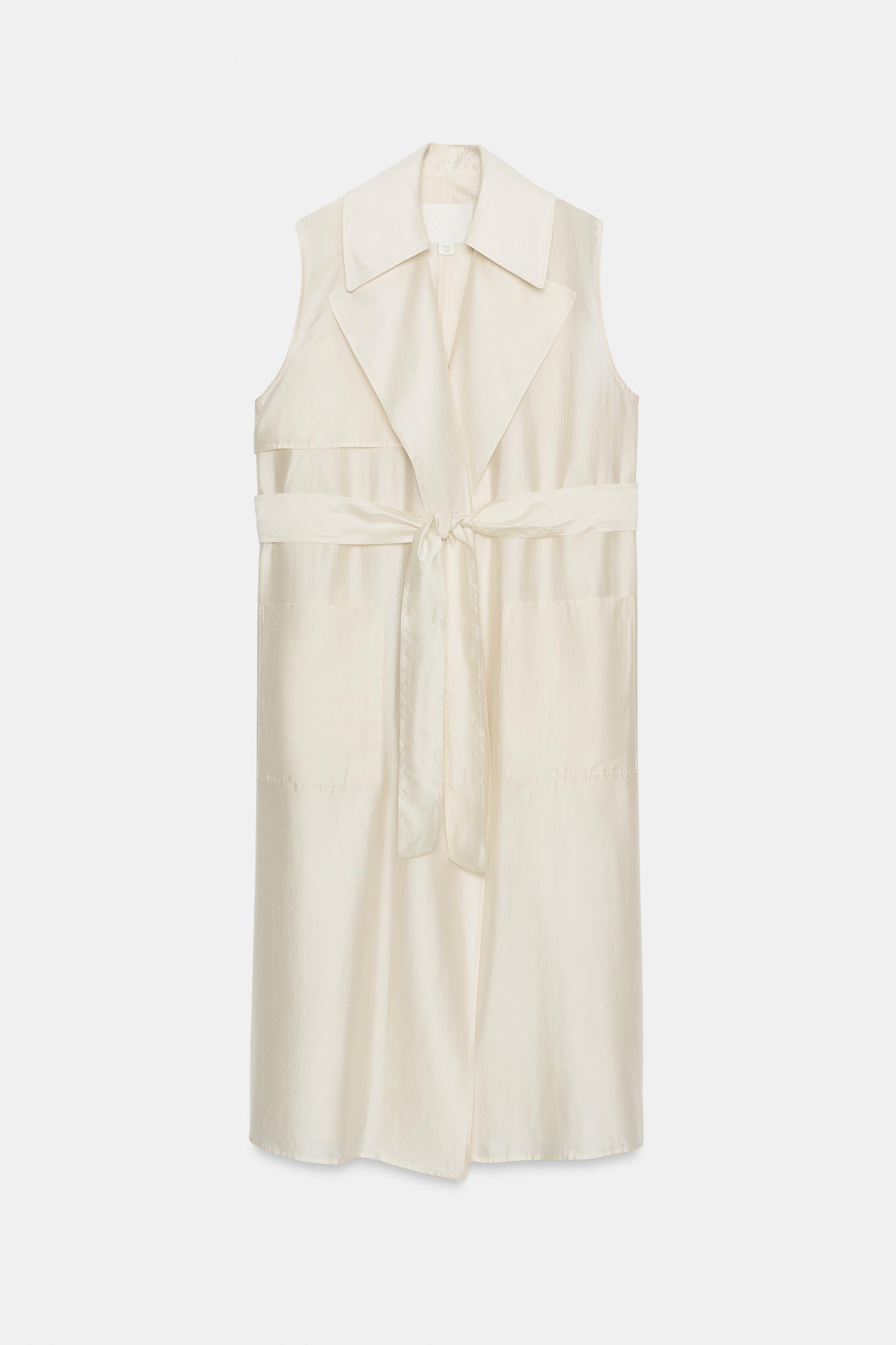 ZW COLLECTION フルーイドロングベスト - エクリュ | ZARA Japan / 日本