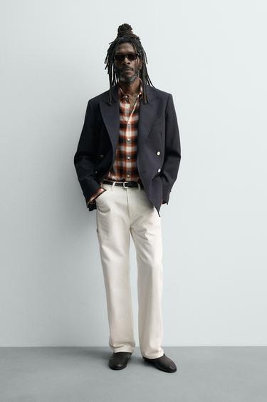PANTALÓN BOLSILLO CARPINTERO AARON LEVINE X ZARA - Blanco de Zara