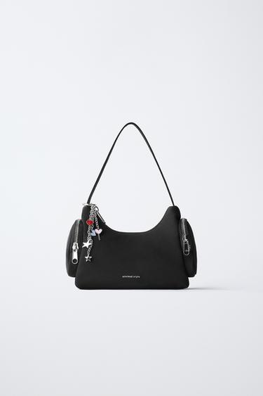Zara CHARM SHOULDER BAG - Black