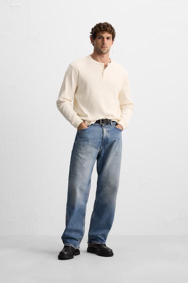 CAMISETA CUELLO BOTONES - Crudo de Zara - Imagen 0
