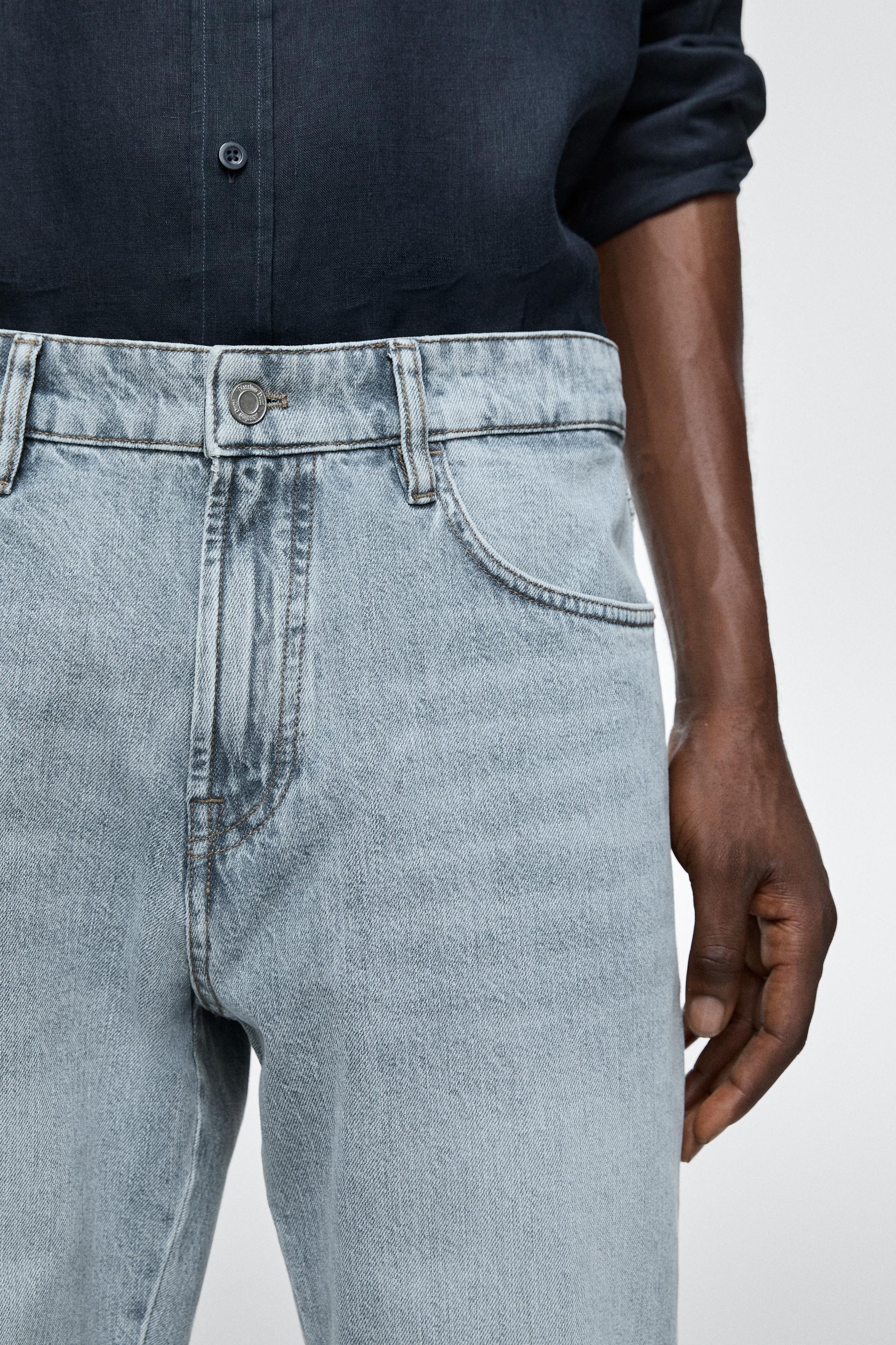 Tapered fit cotton jeans