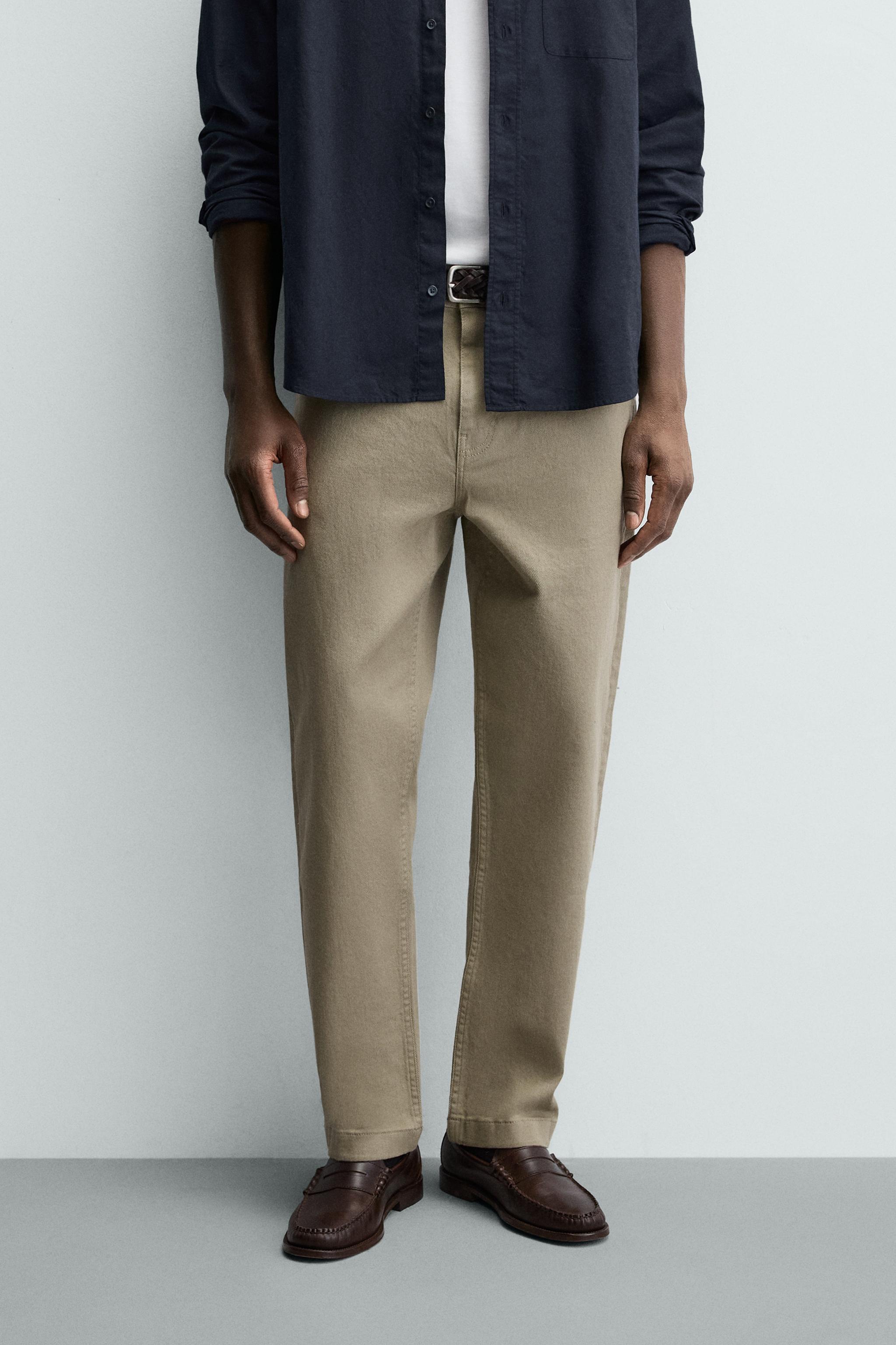 STRAIGHT-LEG TROUSERS — Light khaki (alternate view)