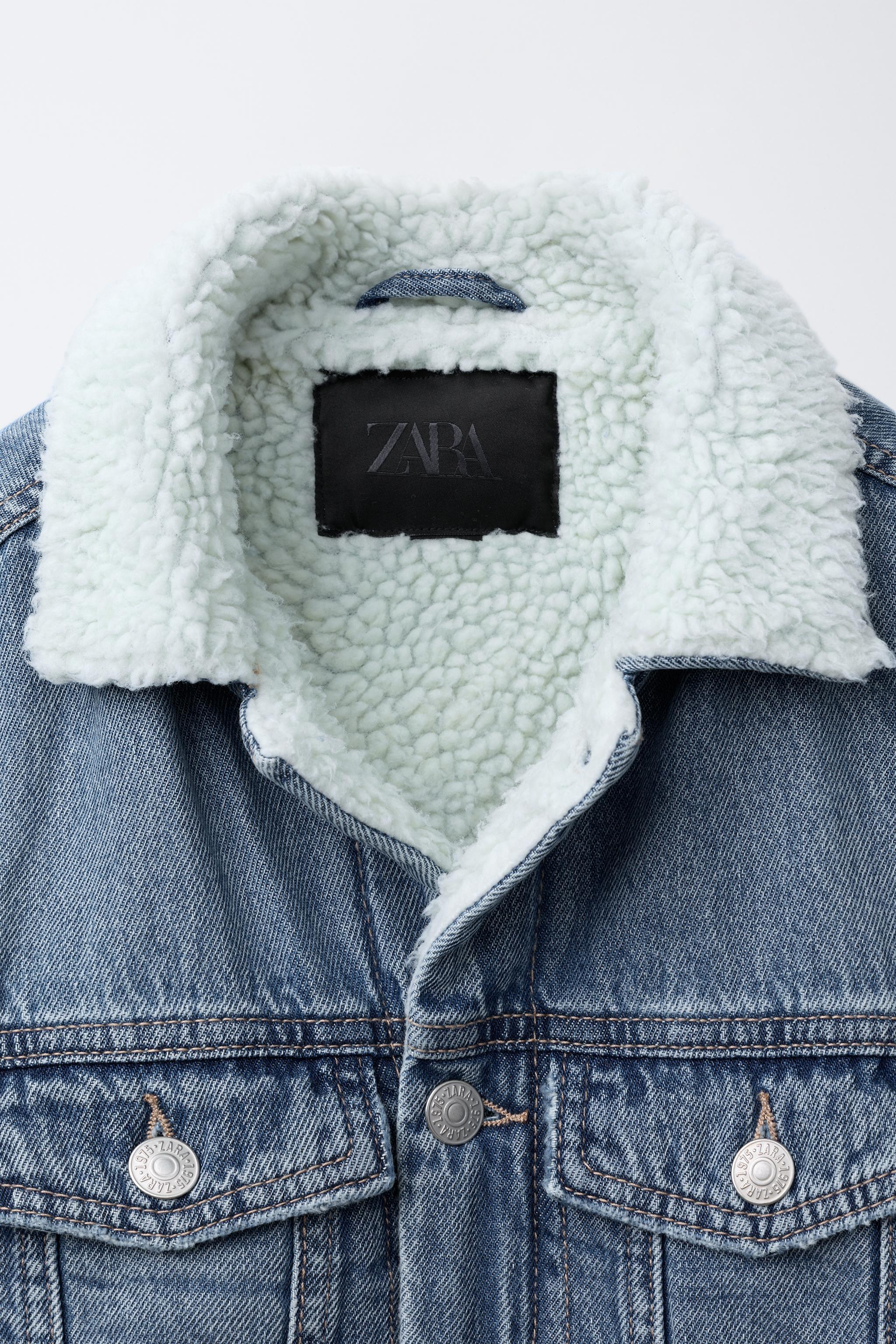 zara denim sherpa jacket