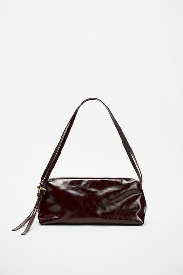 Zara BUCKLE DETAIL SHOULDER BAG - Brown