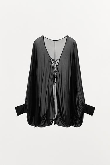 LIMITED EDITION PUFFED GEORGETTE TOP - Black by Zara - Image 8