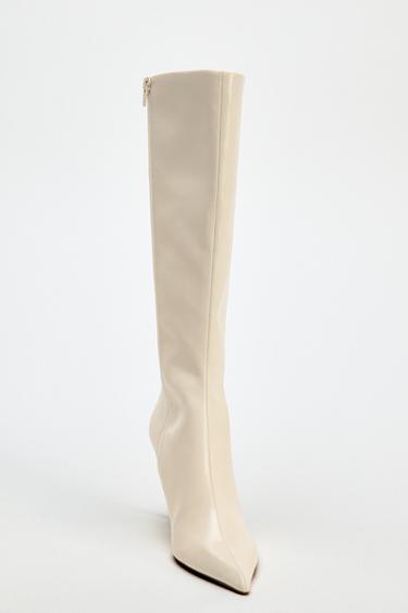 BOTTES À TALONS FINS - Blanc de Zara - Image 3