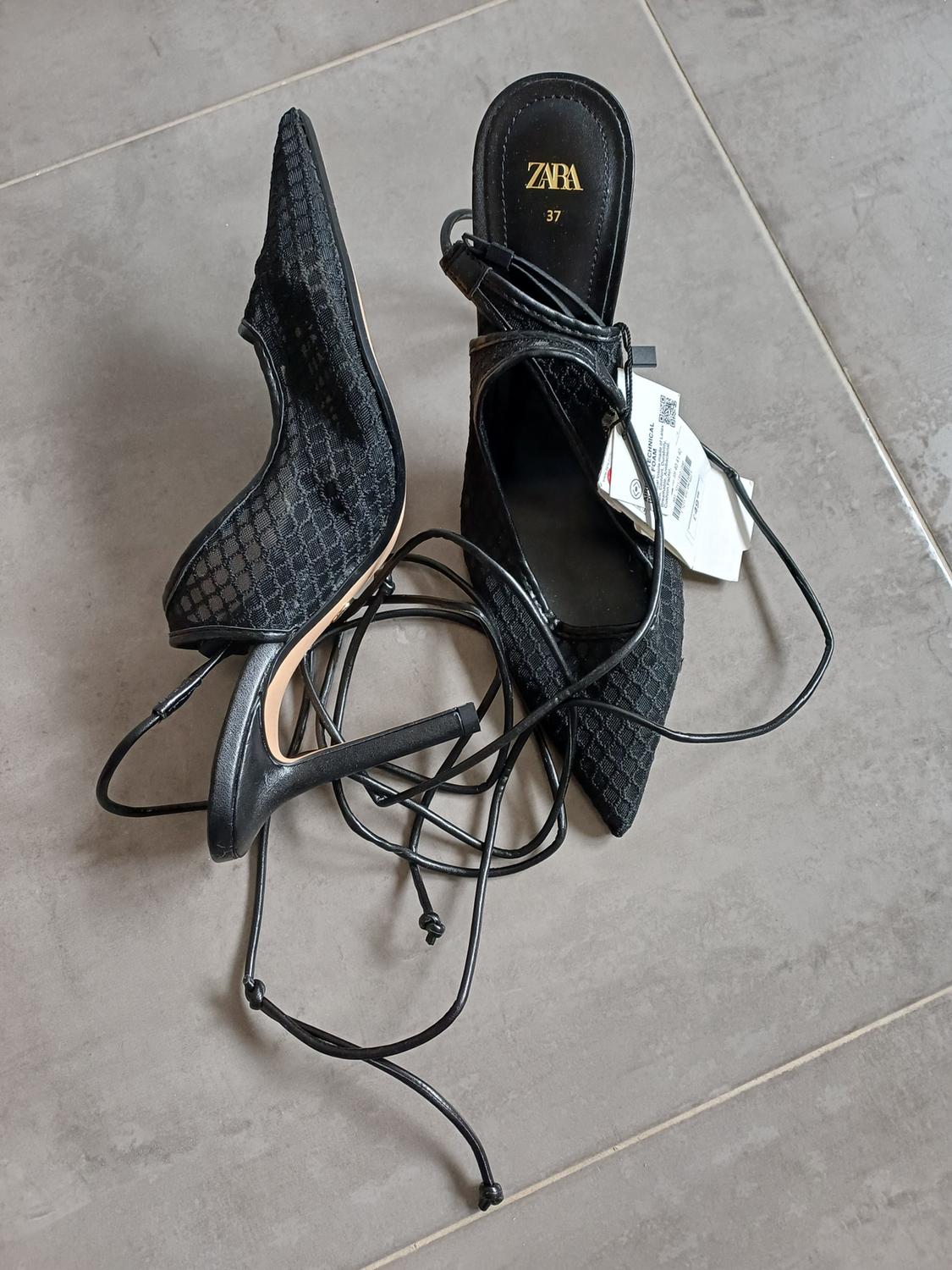 MESH HEELED LACE UP SHOES - Image 3