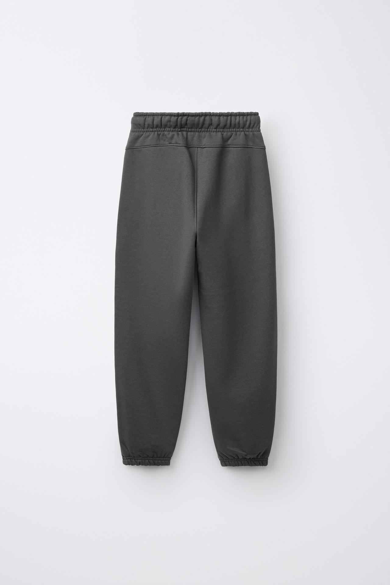 SOLID LABEL JOGGER PANTS — Dark anthracite