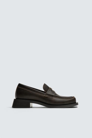 Zara DRESS PENNY LOAFERS - Black
