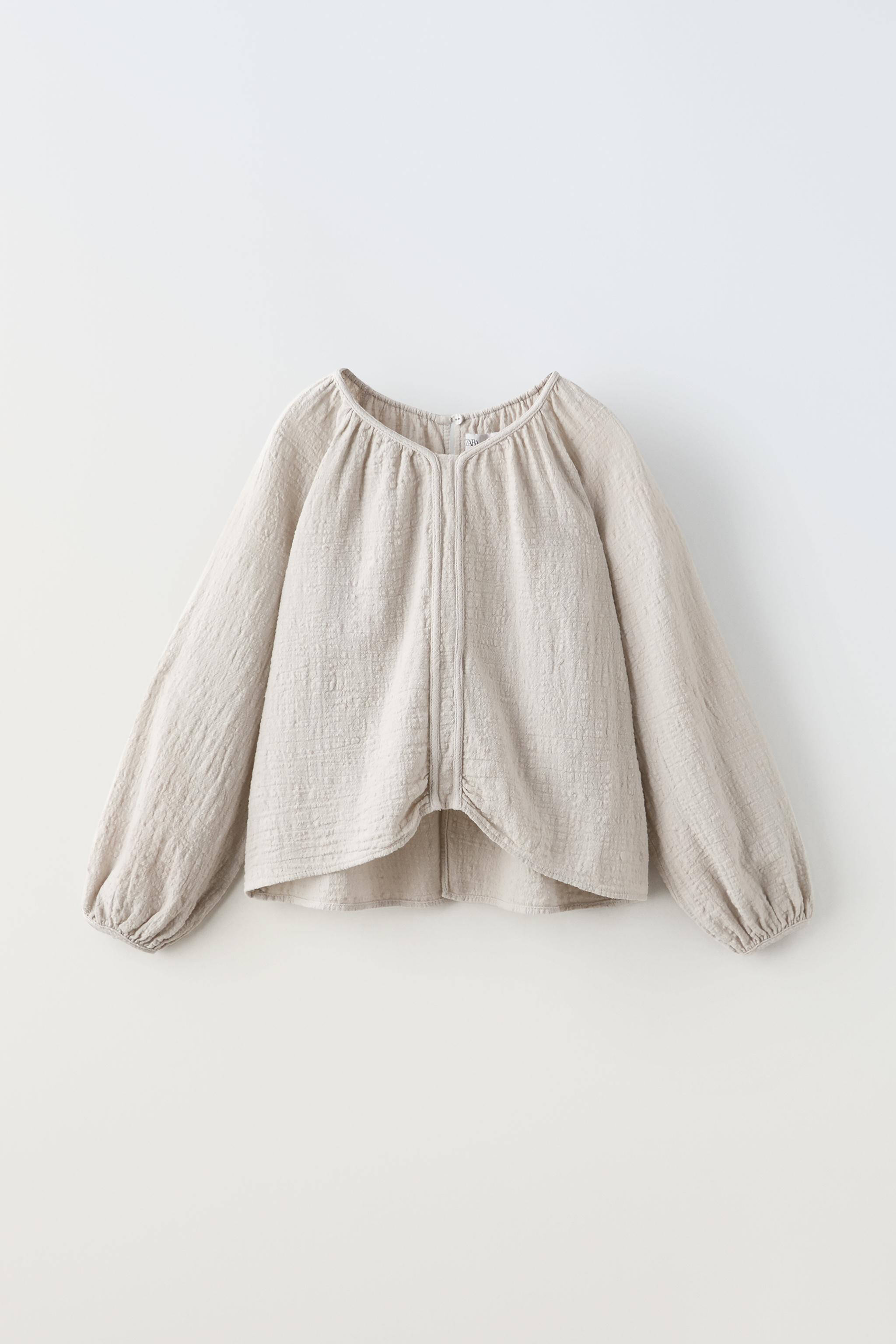 TEXTURED BLOUSE - Gray