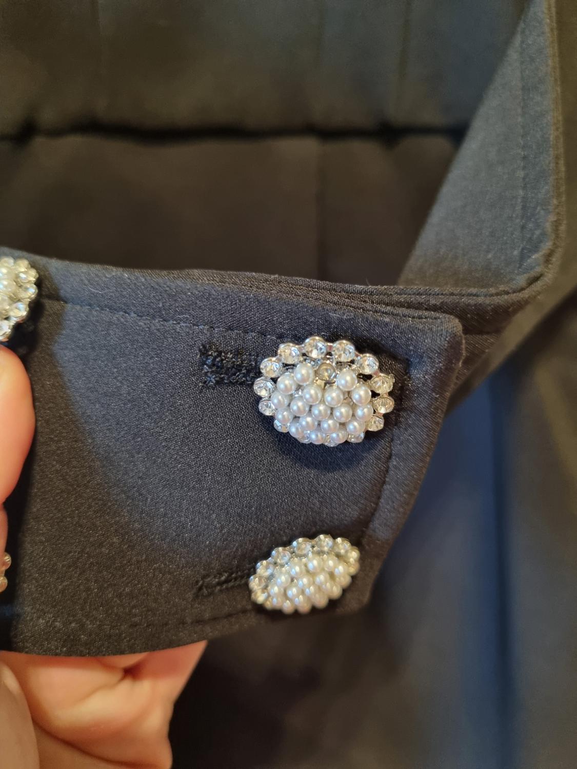 BELTED BLAZER DRESS WITH PEARL BEAD APPLIQUÉS - Image 5