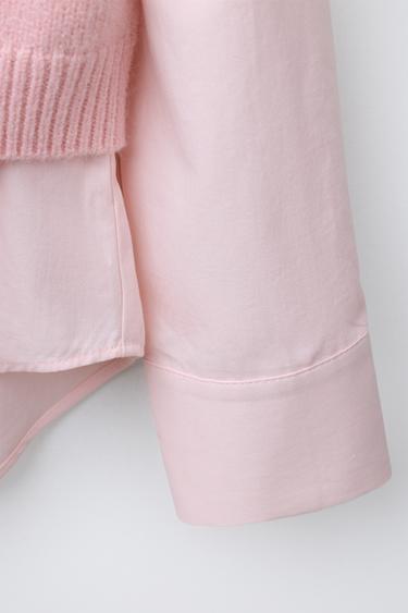 POPLIN SHIRT WITH RHINESTONE WAISTCOAT - Pastel pink by Zara - Image 3