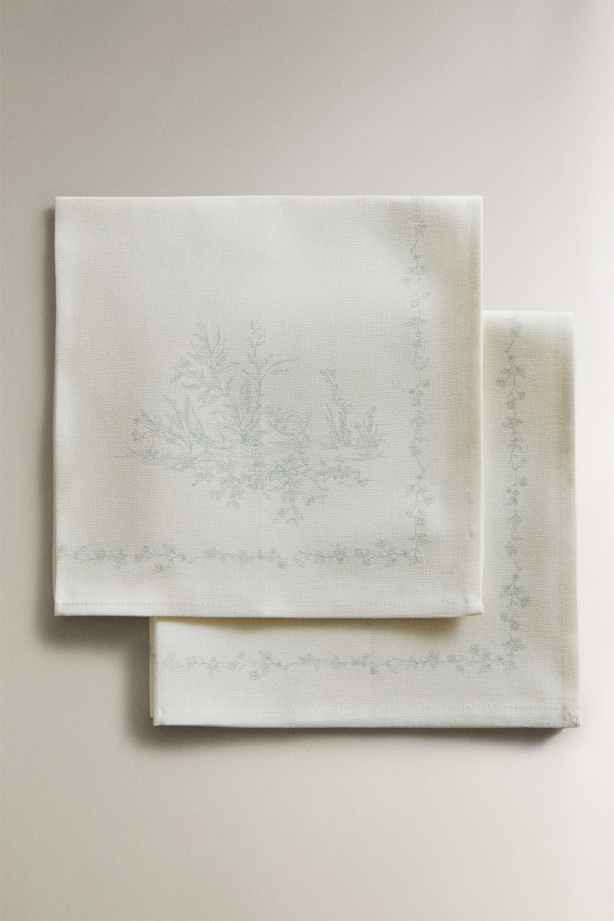LOT DE SERVIETTES DE TABLE COTON TOILE (LOT DE 2)
