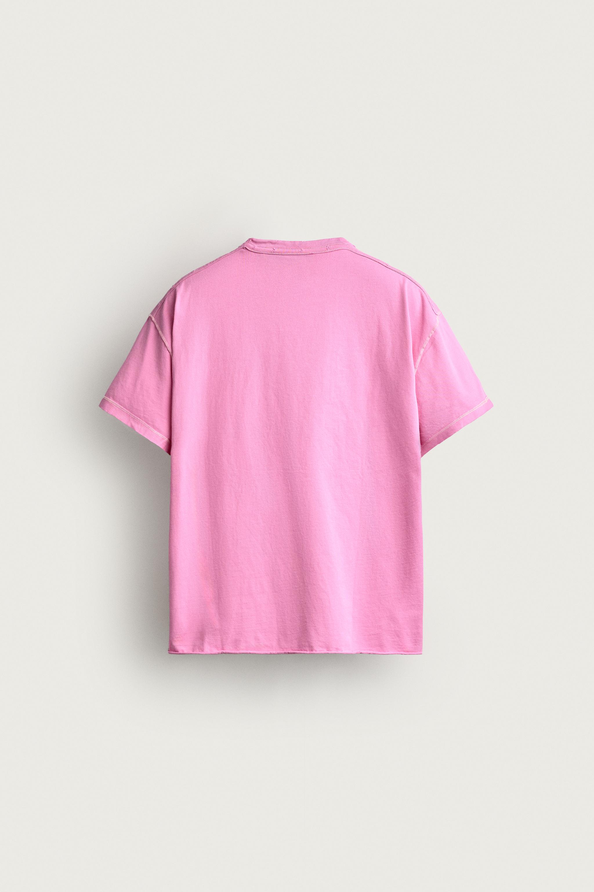 Zara CRUSH SOLUK EFEKTLİ TERS DETAYLI T-SHIRT görsel 8